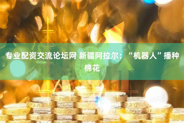 专业配资交流论坛网 新疆阿拉尔：“机器人”播种棉花